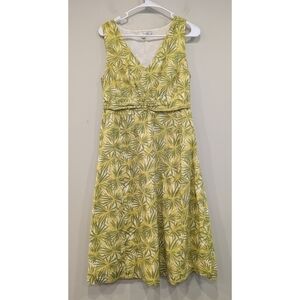 Boden Everyday Summer Dress in Green Citron Floral Dress Size 6 Long